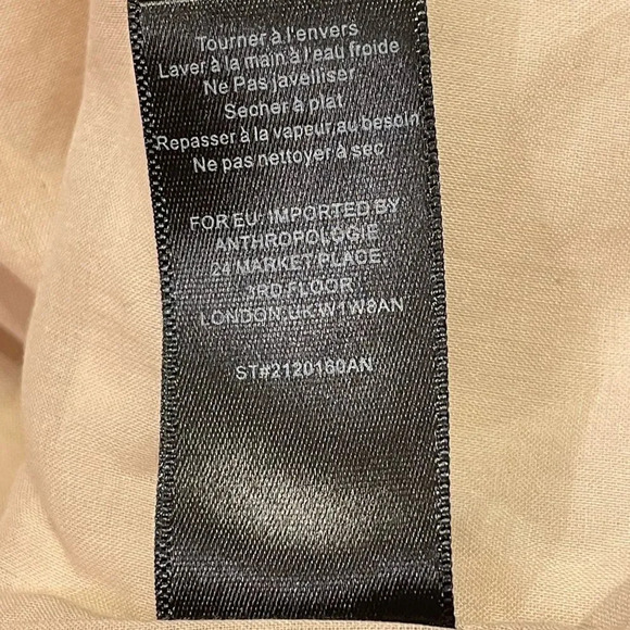 CURRENT AIR by ANTHROPOLOGIE Cropped Jacquard Blazer in Light Sand - Picture 9 of 10